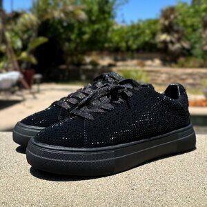 Elegant Black Sequin Women's Sneakers